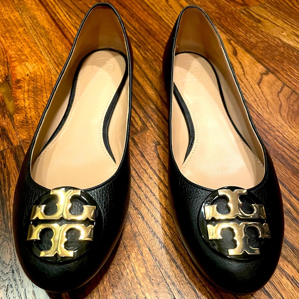 Tory Burch Black Claire Ballet Flat Size 9